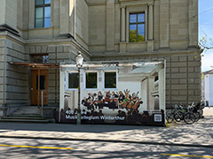 Container als provisorischer Einspielraum beim Stadthaus