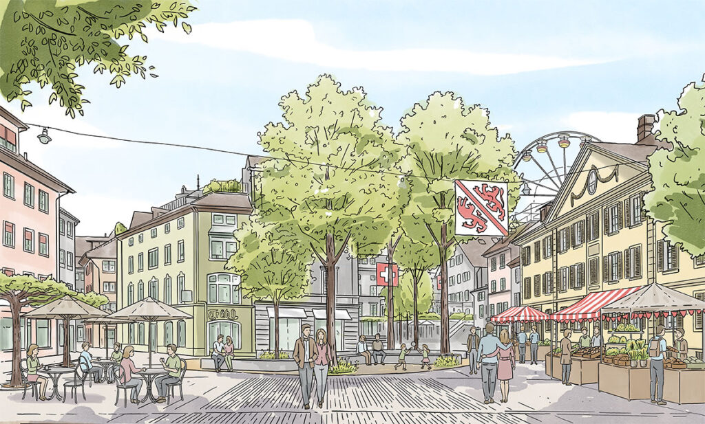 Visualisierung Bäume auf dem Neumarkt