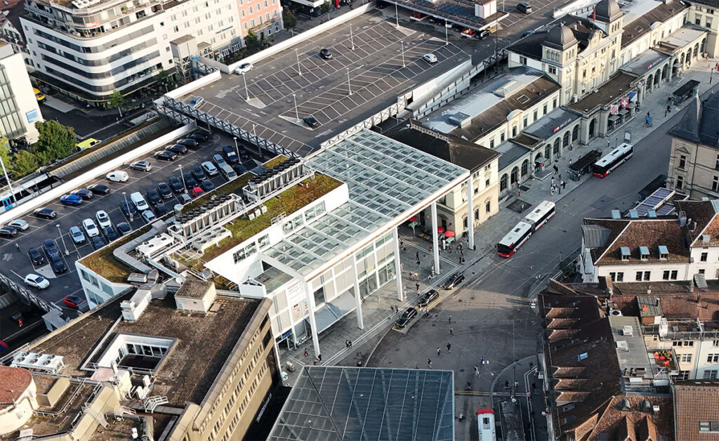 Winterthurer Hauptbahnhof von oben